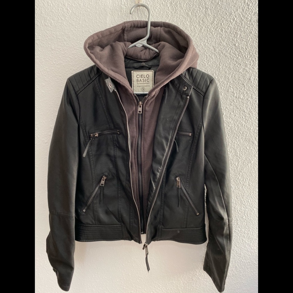 Cielo Basic faux leather bomber jacket